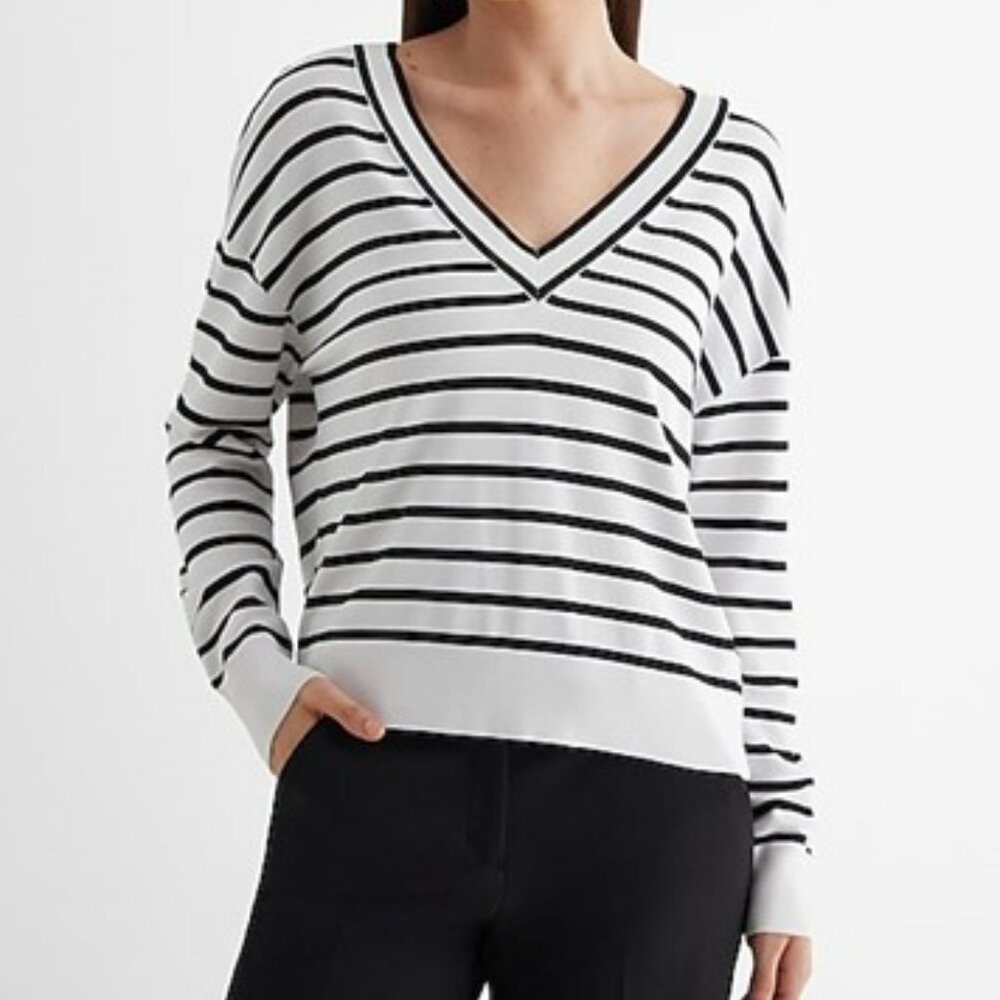 Express Reversible Striped Silky Soft Sweater